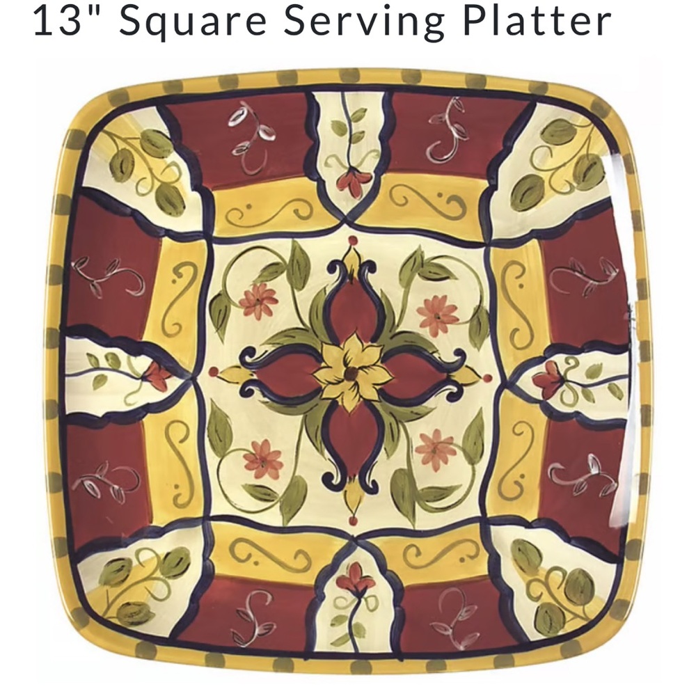 Colorful Ceramic Square Serving Platter